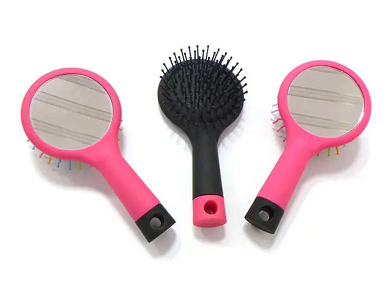 Kvinnor regnbåge svart bollspets Soft Touch Detangling Cushion Hårborste