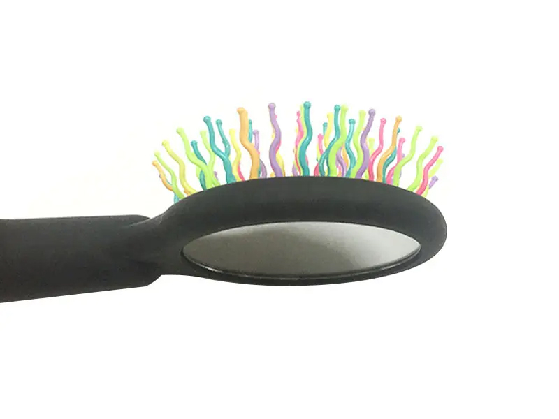 Kvinnor regnbåge svart bollspets Soft Touch Detangling Cushion Hårborste