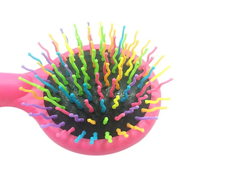 Kvinnor regnbåge svart bollspets Soft Touch Detangling Cushion Hårborste