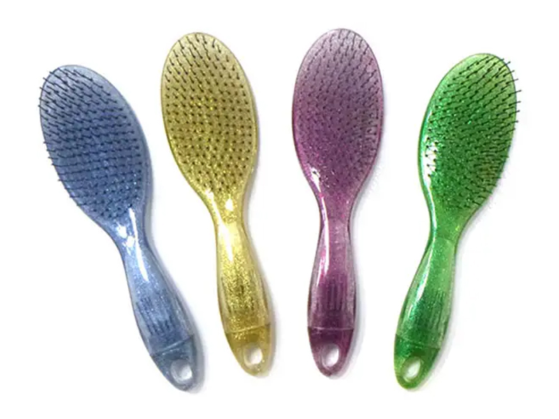 Transparent hårborste med glitterborste
