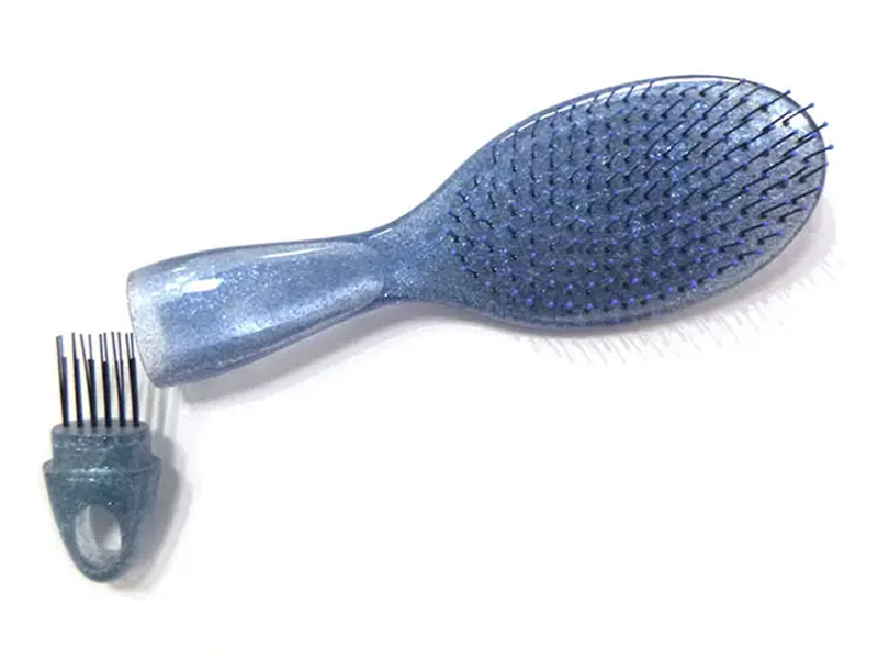 Transparent hårborste med glitterborste