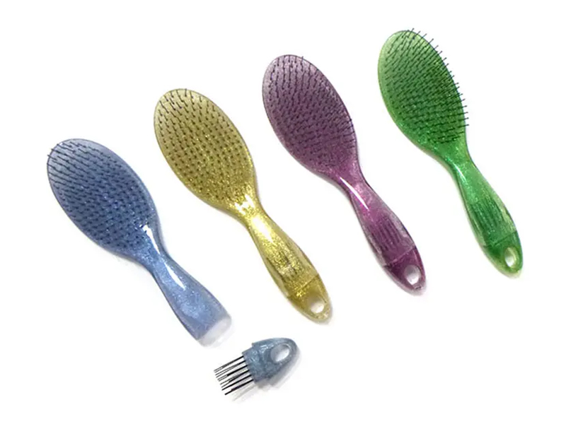 Transparent hårborste med glitterborste